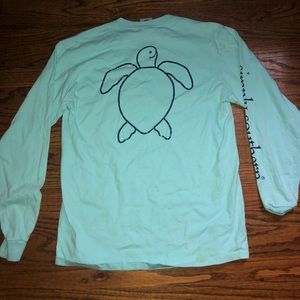 Women’s Simply Southern Teal Turtle Long Sleeve Tee Size Medium